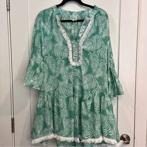 Gorgeous Palm Print Cover up/Tunic Dress | Size L